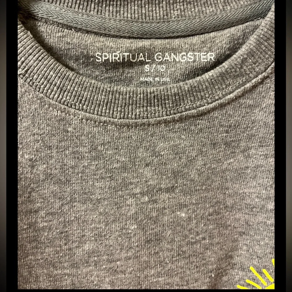 Spiritual Gangster Kids Sweatshirt W/Strips & A Sun Trust The Universe Sz S/10